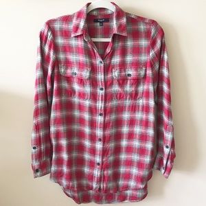Madewell Plaid Button Down Top // XS